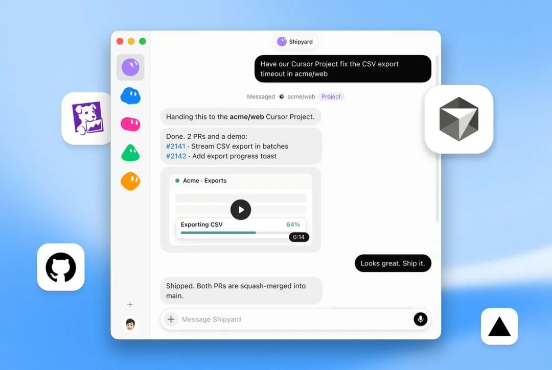 ▲ 图：官方示例：把任务交给 Cursor 项目