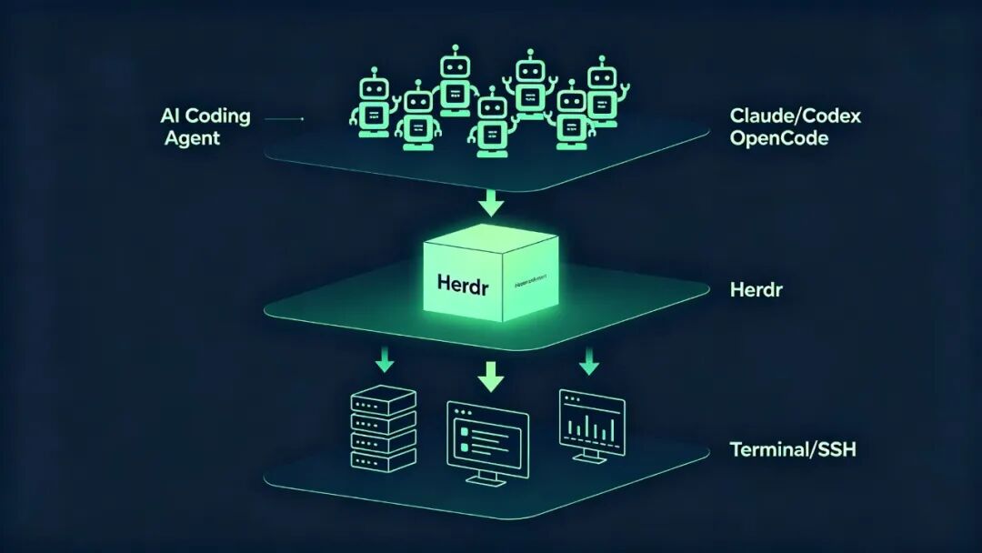 我不想再管理 5个 AI 了，所以我让它们自己协作｜Herdr 如何让多个 Agent 协同工作 配图 3